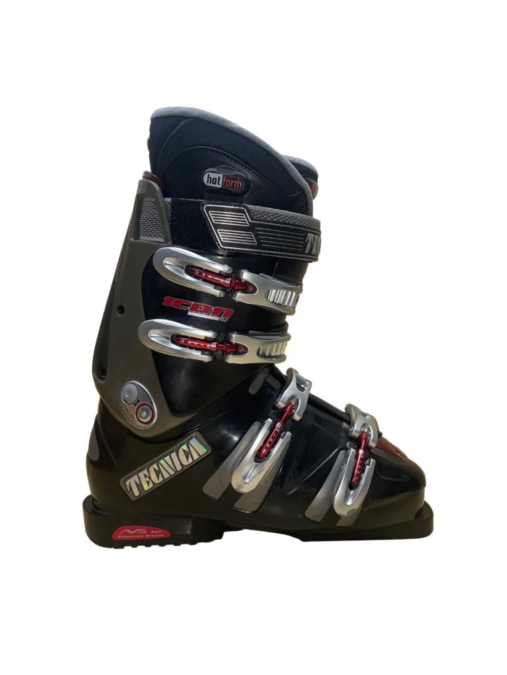 Tecnica Men’s Black & Gray Adjustable Buckles Icon DP Hot Form Ski Boots Size 9